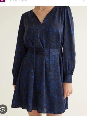 Reitmans royal blue  and Black Patterned Midi Dress